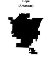 Hope, Arkansas blank outline map vector