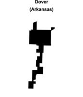 Dover, Arkansas blank outline map vector