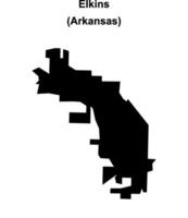 Elkins, Arkansas blank outline map vector
