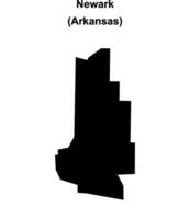 Newark, Arkansas blank outline map vector