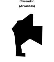 Clarendon, Arkansas blank outline map vector