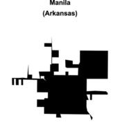 Manila, Arkansas blank outline map vector