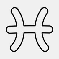 Icon pisces. Zodiac horoscope elements. Icon in line style. vector