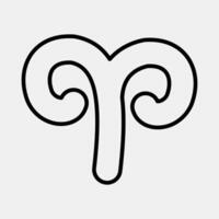 Icon aries. Zodiac horoscope elements. Icon in line style. vector
