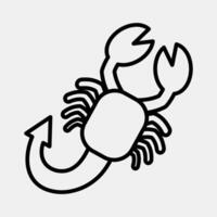 Icon scorpio the scorpion. Zodiac horoscope elements. Icon in line style. vector