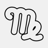 Icon virgo. Zodiac horoscope elements. Icon in line style. vector