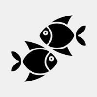 Icon pisces the fishes. Zodiac horoscope elements. Icon in glyph style. vector
