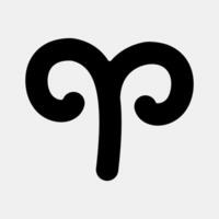 Icon aries. Zodiac horoscope elements. Icon in glyph style. vector