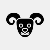 Icon aries the ram. Zodiac horoscope elements. Icon in glyph style. vector