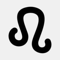 Icon leo. Zodiac horoscope elements. Icon in glyph style. vector
