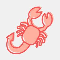Icon scorpio the scorpion. Zodiac horoscope elements. Icon in two tone style. vector
