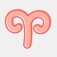 Icon aries. Zodiac horoscope elements. Icon in two tone style. vector