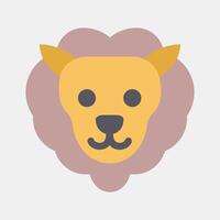 Icon leo the lion. Zodiac horoscope elements. Icon in flat style. vector
