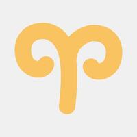 Icon aries. Zodiac horoscope elements. Icon in flat style. vector