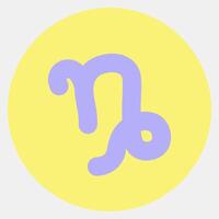 Icon capricorn. Zodiac horoscope elements. Icon in color mate style. vector
