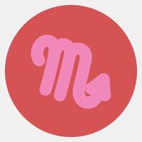 Icon scorpio. Zodiac horoscope elements. Icon in color mate style. vector