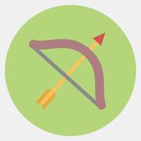 Icon sagitarius the archer. Zodiac horoscope elements. Icon in color mate style. vector