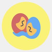 Icon gemini the twins. Zodiac horoscope elements. Icon in color mate style. vector