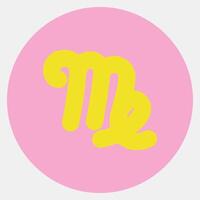 Icon virgo. Zodiac horoscope elements. Icon in color mate style. vector