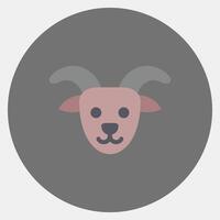 Icon capricorn the goat. Zodiac horoscope elements. Icon in color mate style. vector