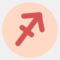 Icon sagitarius. Zodiac horoscope elements. Icon in color mate style. vector
