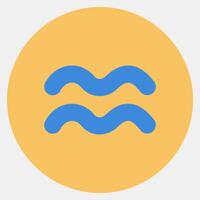 Icon aquarius. Zodiac horoscope elements. Icon in color mate style. vector