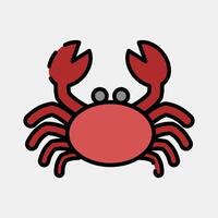 Icon cancer the crab. Zodiac horoscope elements. Icon in filled line style. vector