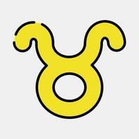 Icon taurus. Zodiac horoscope elements. Icon in filled line style. vector