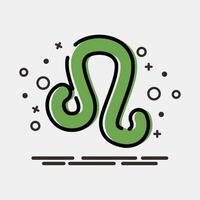 Icon leo. Zodiac horoscope elements. Icon in MBE style. vector