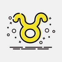 Icon taurus. Zodiac horoscope elements. Icon in MBE style. vector