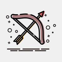 Icon sagitarius the archer. Zodiac horoscope elements. Icon in MBE style. vector