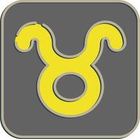 Icon taurus. Zodiac horoscope elements. Icon in embossed style. vector