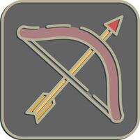 Icon sagitarius the archer. Zodiac horoscope elements. Icon in embossed style. vector
