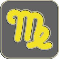 Icon virgo. Zodiac horoscope elements. Icon in embossed style. vector