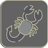 Icon scorpio the scorpion. Zodiac horoscope elements. Icon in embossed style. vector