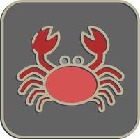 Icon cancer the crab. Zodiac horoscope elements. Icon in embossed style. vector