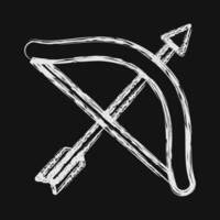 Icon sagitarius the archer. Zodiac horoscope elements. Icon in chalk style. vector