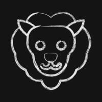 Icon leo the lion. Zodiac horoscope elements. Icon in chalk style. vector