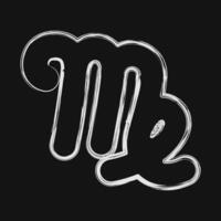 Icon virgo. Zodiac horoscope elements. Icon in chalk style. vector