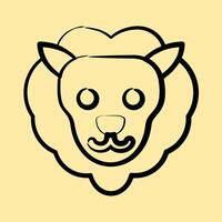 Icon leo the lion. Zodiac horoscope elements. Icon in hand drawn style. vector