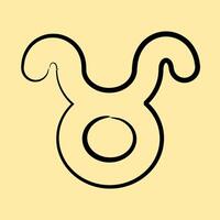 Icon taurus. Zodiac horoscope elements. Icon in hand drawn style. vector