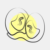 Icon gemini the twins. Zodiac horoscope elements. Icon in color spot style. vector