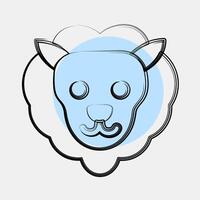 Icon leo the lion. Zodiac horoscope elements. Icon in color spot style. vector