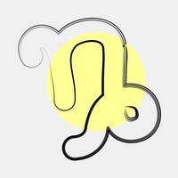 Icon capricorn. Zodiac horoscope elements. Icon in color spot style. vector