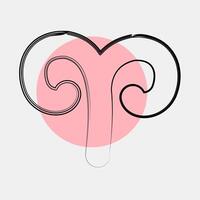 Icon aries. Zodiac horoscope elements. Icon in color spot style. vector