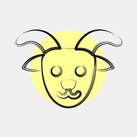 Icon capricorn the goat. Zodiac horoscope elements. Icon in color spot style. vector
