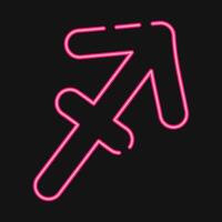 Icon sagitarius. Zodiac horoscope elements. Icon in neon style. vector