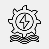 Icon hydro power. Renewable energy elements. Icon in line style. vector