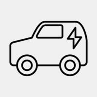 Icon electronic vehicle. Renewable energy elements. Icon in line style. vector