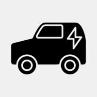 Icon electronic vehicle. Renewable energy elements. Icon in glyph style. vector